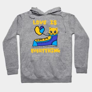 love is everything, lovely cat Hoodie